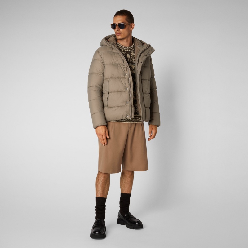 Save The Duck Hemer Encapuchado Puffer Jacket Gris | TERVB2781