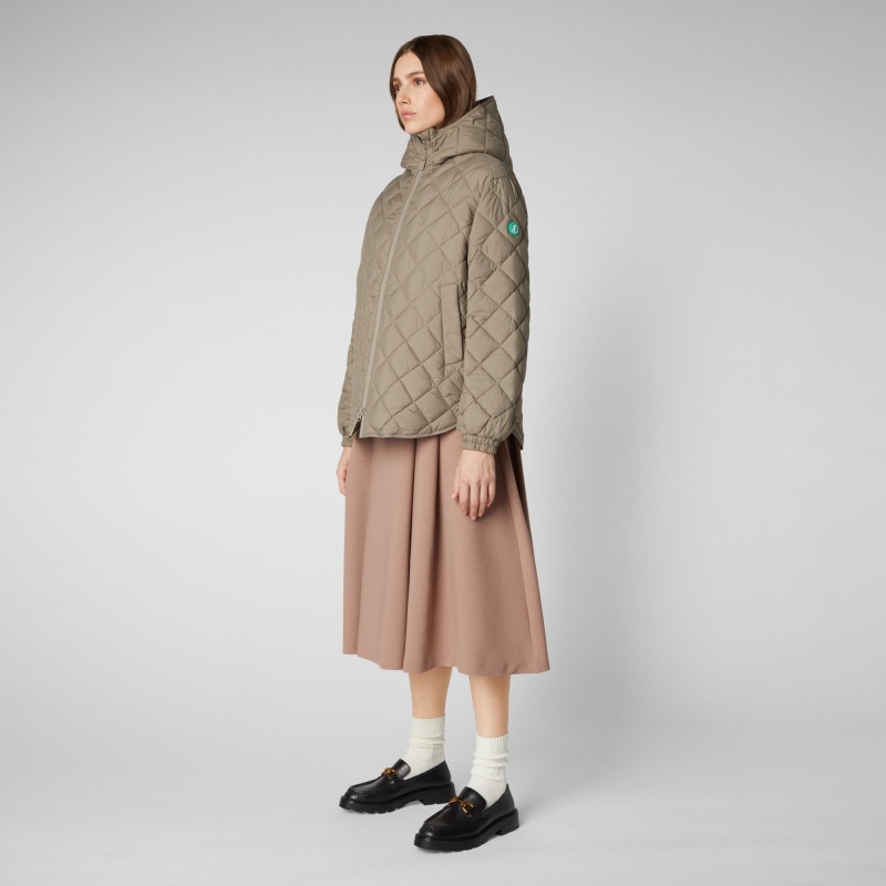Save The Duck Herrea Encapuchado Acolchado Jacket Gris | WKUQO0569