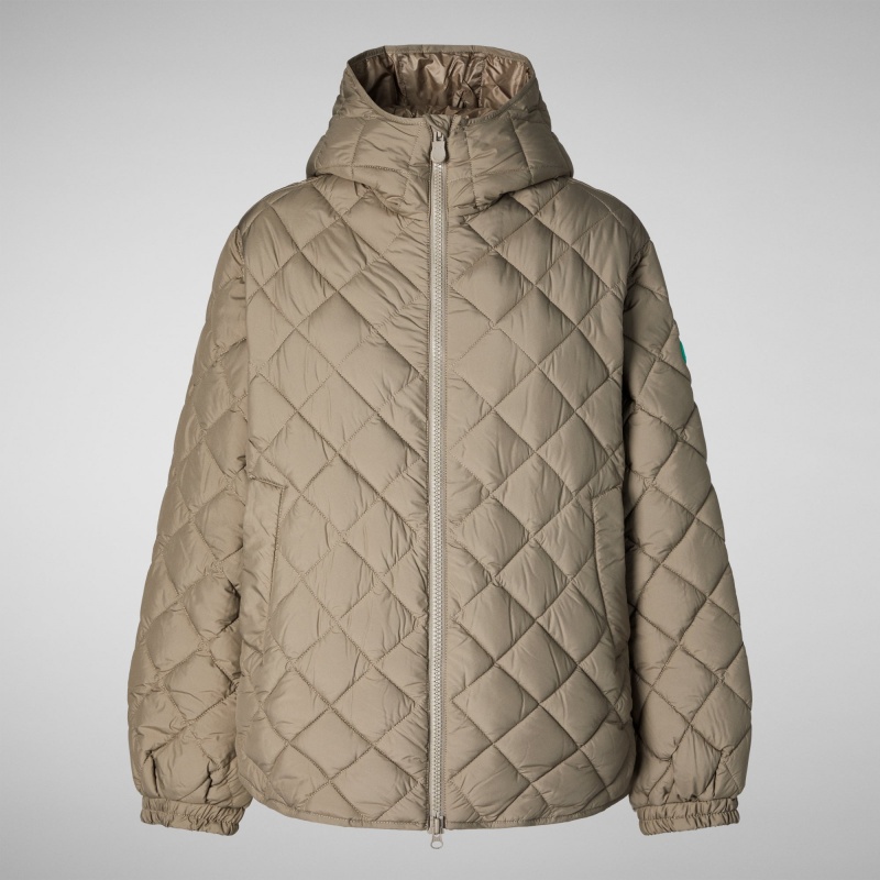 Save The Duck Herrea Encapuchado Acolchado Jacket Gris | WKUQO0569