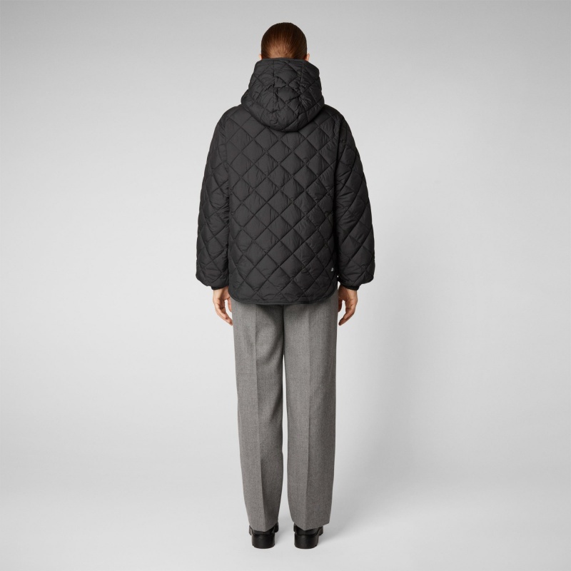 Save The Duck Herrea Encapuchado Acolchado Jacket Negras | VWKAY0952