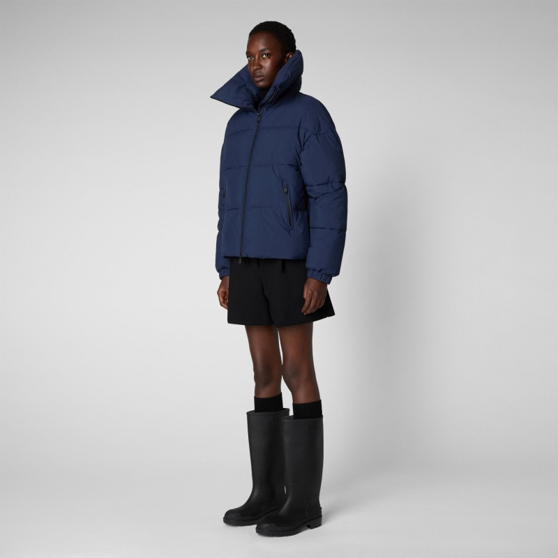 Save The Duck Hina Puffer Jacket Azul Marino Azules | QGIVU9214