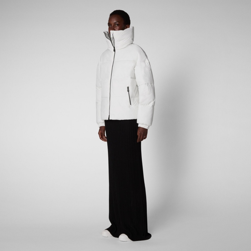 Save The Duck Hina Puffer Jacket Blancas | HGRVJ7064