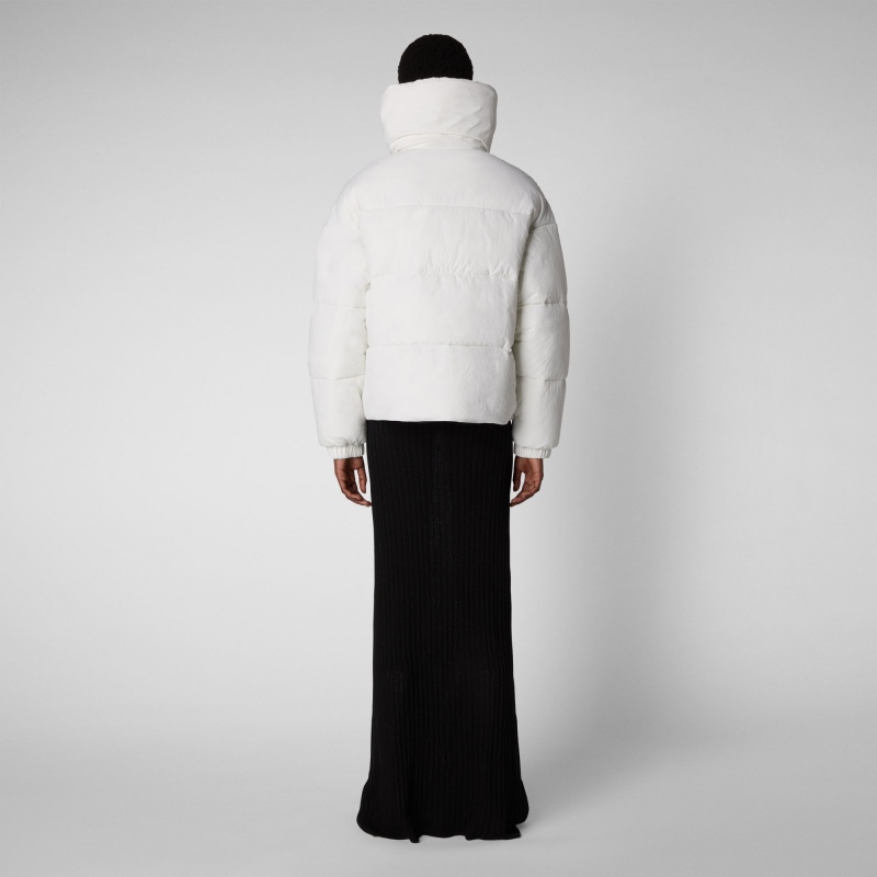 Save The Duck Hina Puffer Jacket Blancas | HGRVJ7064