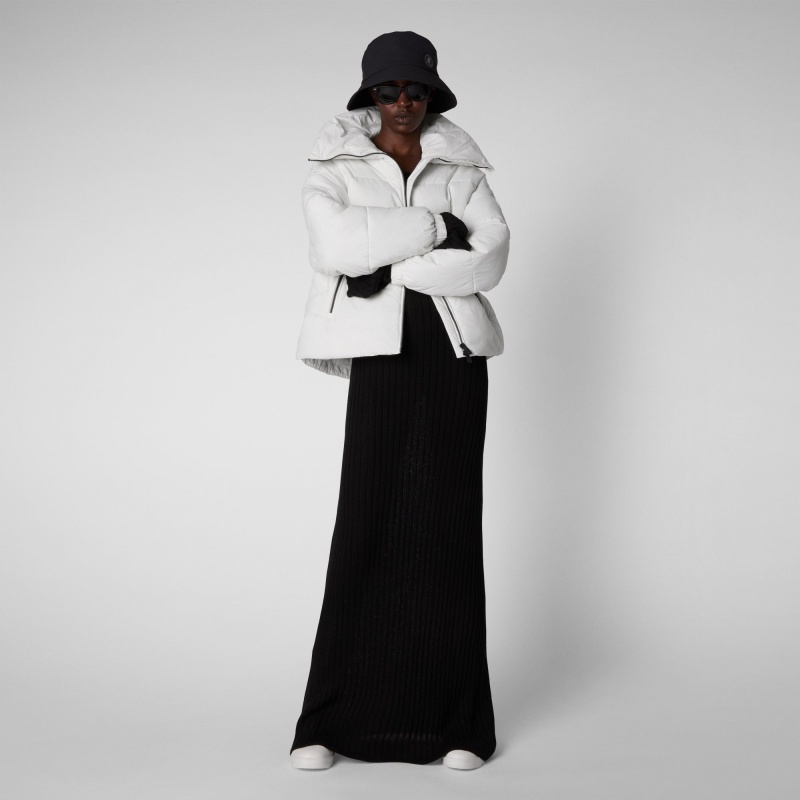 Save The Duck Hina Puffer Jacket Blancas | HGRVJ7064