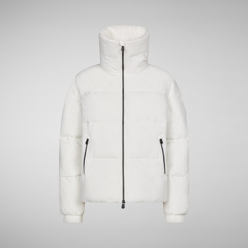 Save The Duck Hina Puffer Jacket Blancas | HGRVJ7064