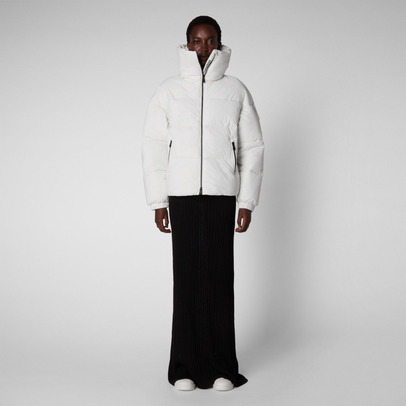 Save The Duck Hina Puffer Jacket Blancas | HGRVJ7064