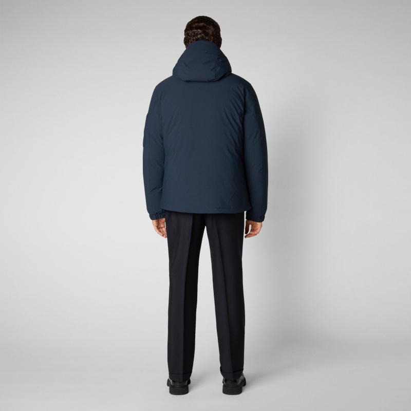 Save The Duck Hiram Encapuchado Parka Azules Negras | DBZHX6204