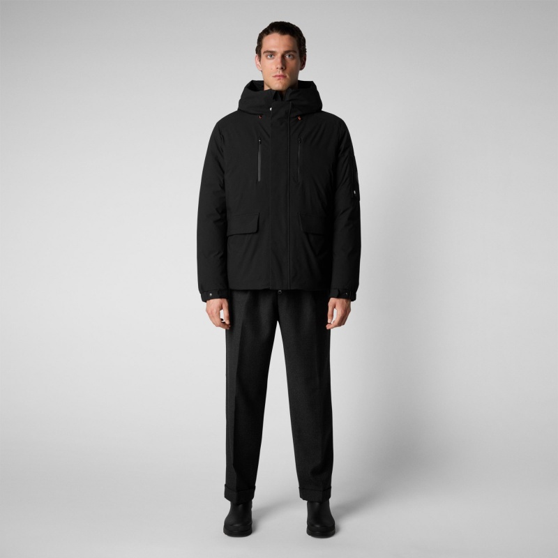 Save The Duck Hiram Encapuchado Parka Negras | DYLNI6597