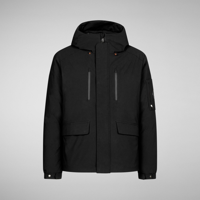 Save The Duck Hiram Encapuchado Parka Negras | DYLNI6597