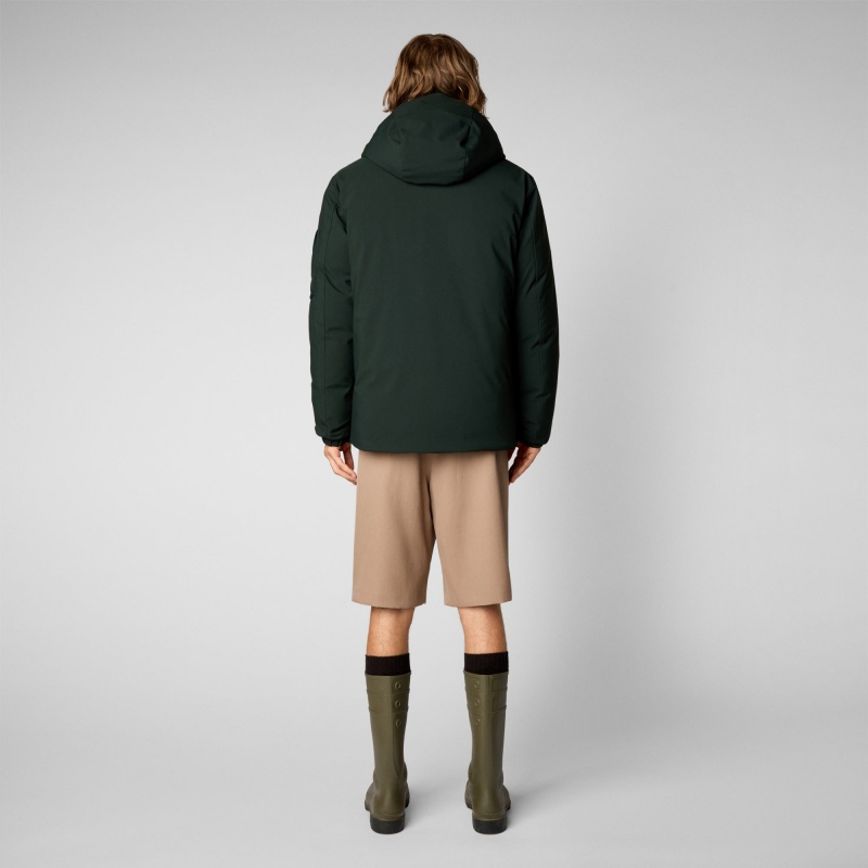 Save The Duck Hiram Encapuchado Parka Verde Negras | POUQT7216