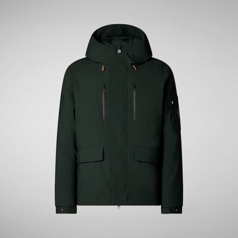 Save The Duck Hiram Encapuchado Parka Verde Negras | POUQT7216