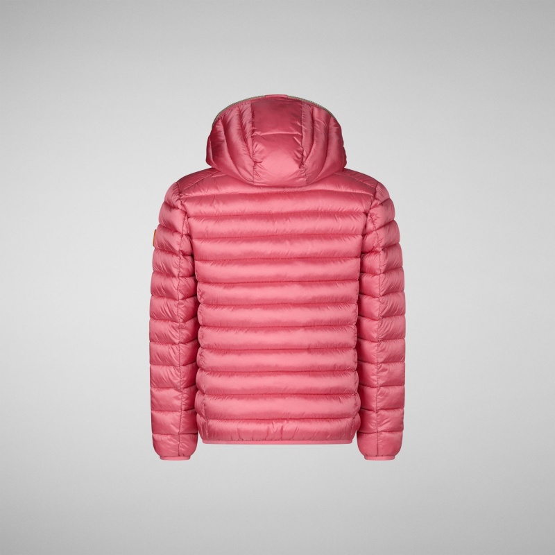 Save The Duck Iris Encapuchado Puffer Jacket Rosas | DGXCY1476