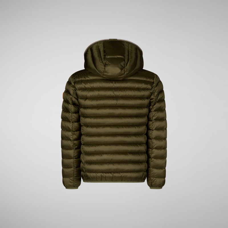 Save The Duck Iris Encapuchado Puffer Jacket Verde | FHZVR4789