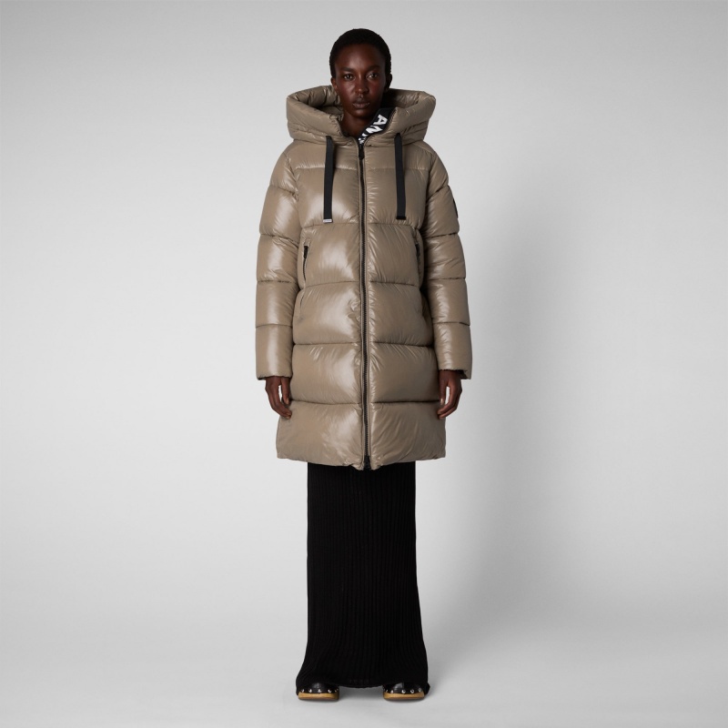 Save The Duck Isabel Encapuchado Puffer Coat Gris | FABEY8197