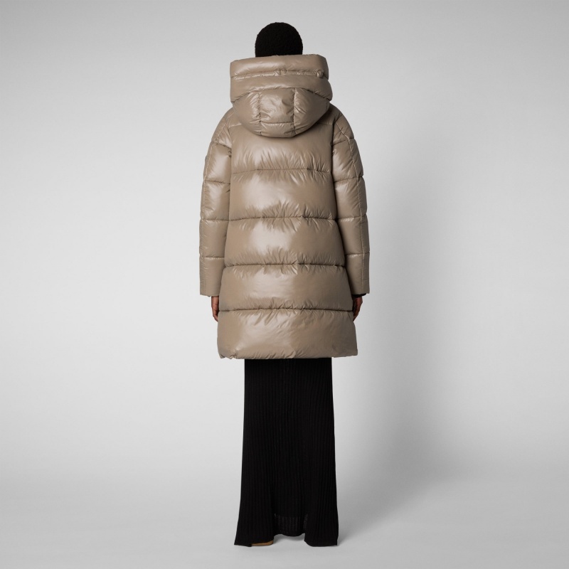 Save The Duck Isabel Encapuchado Puffer Coat Gris | FABEY8197