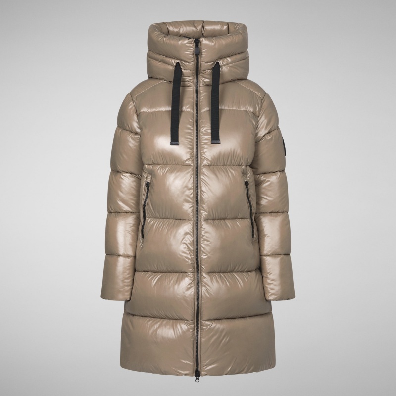 Save The Duck Isabel Encapuchado Puffer Coat Gris | FABEY8197