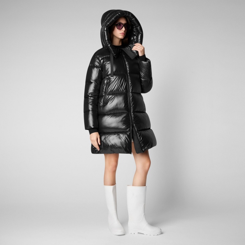 Save The Duck Isabel Encapuchado Puffer Coat Negras | GVYMS3067