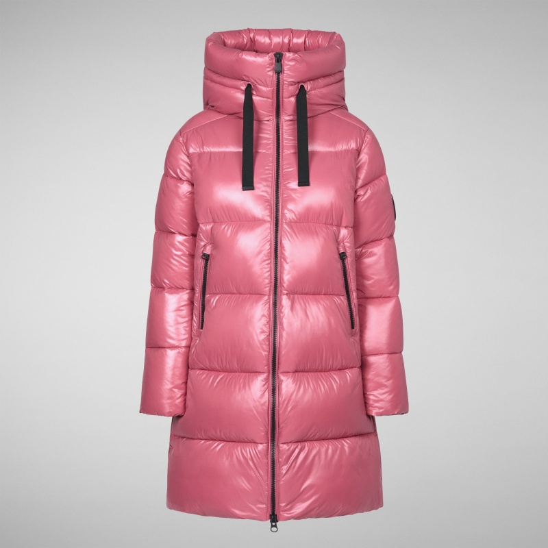 Save The Duck Isabel Encapuchado Puffer Coat Rosas | ZRGBT4192