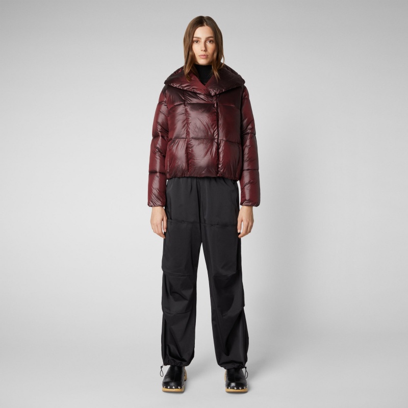 Save The Duck Ishya Puffer Jacket Burdeos Negras | CEPIH0231