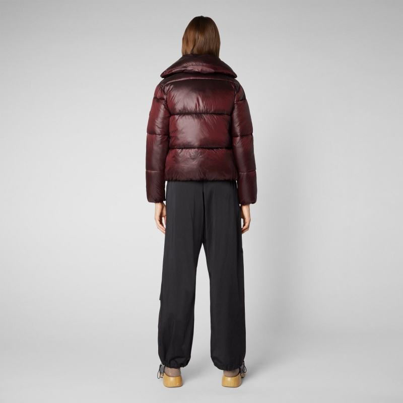 Save The Duck Ishya Puffer Jacket Burdeos Negras | CEPIH0231