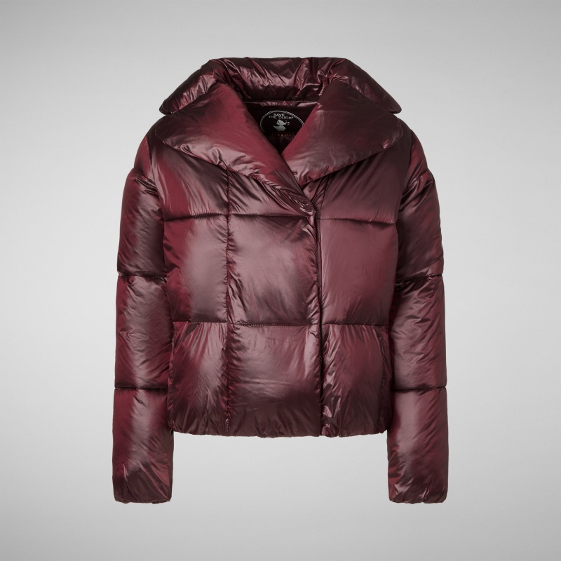 Save The Duck Ishya Puffer Jacket Burdeos Negras | CEPIH0231