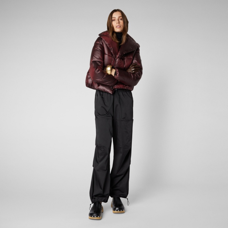 Save The Duck Ishya Puffer Jacket Burdeos Negras | CEPIH0231