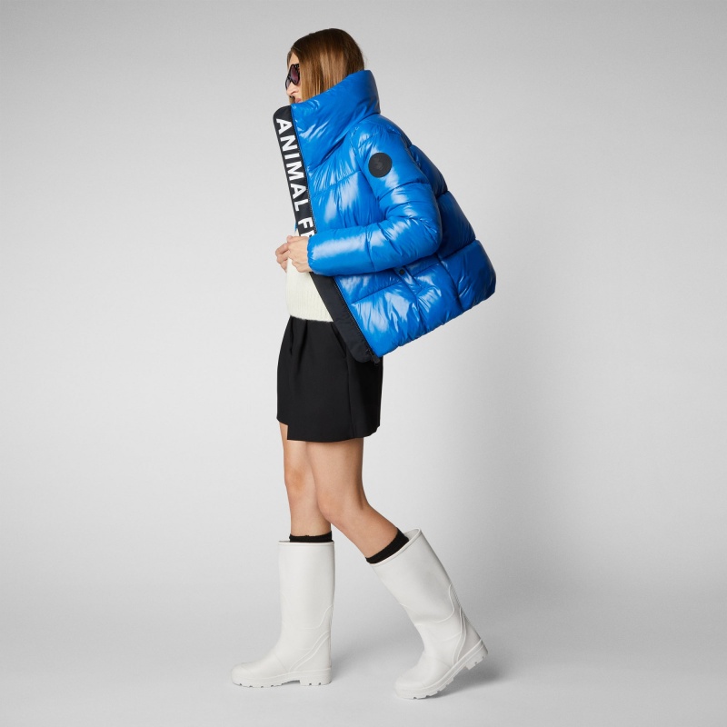 Save The Duck Isla Puffer Jacket Azules | TLOSK4190