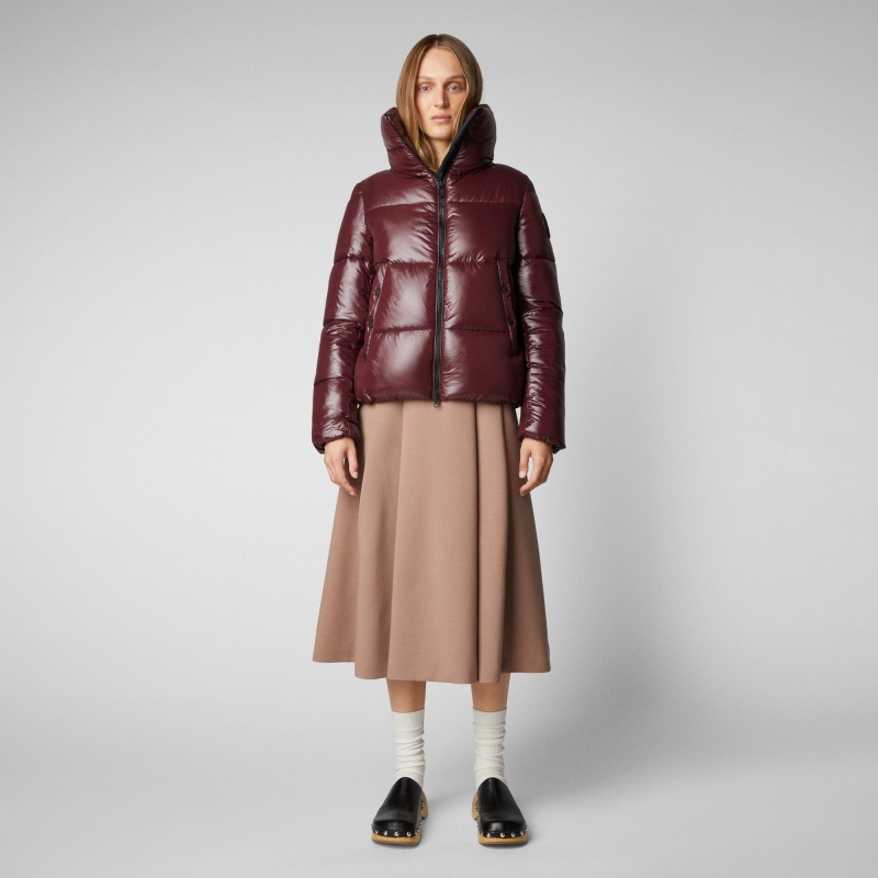 Save The Duck Isla Puffer Jacket Burdeos Negras | KHTAE5792