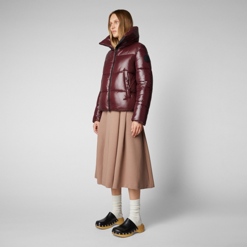 Save The Duck Isla Puffer Jacket Burdeos Negras | KHTAE5792