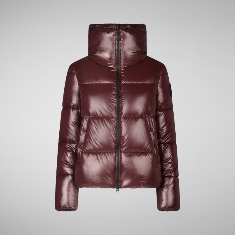 Save The Duck Isla Puffer Jacket Burdeos Negras | KHTAE5792