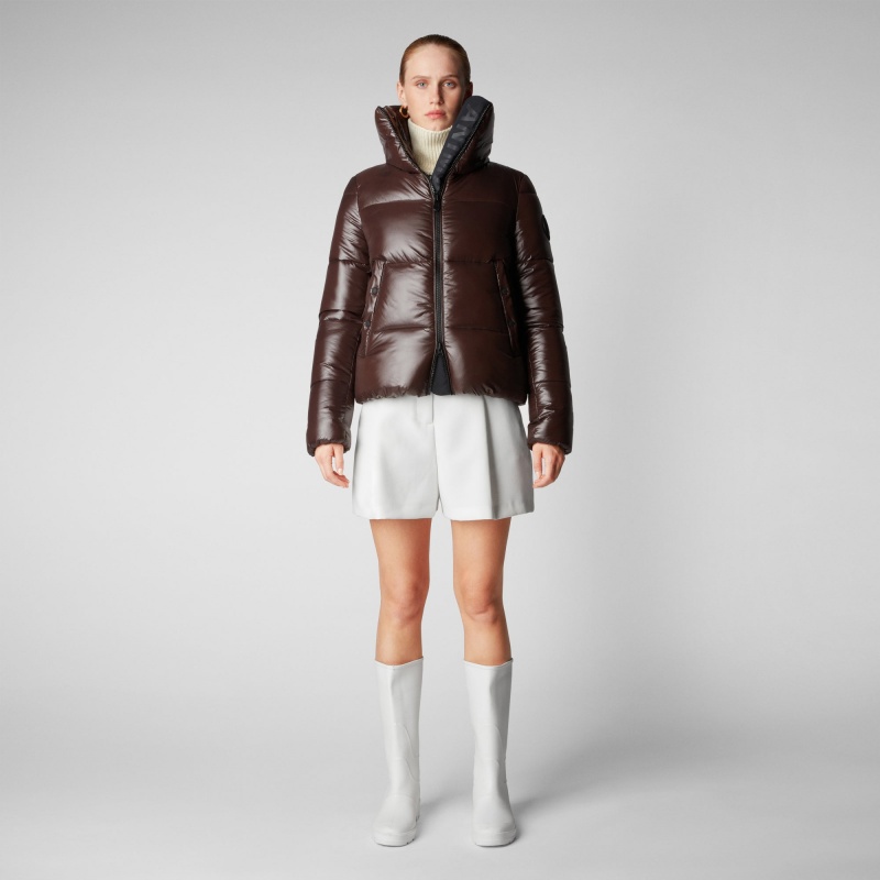 Save The Duck Isla Puffer Jacket Marrones Negras | OHUZA7540