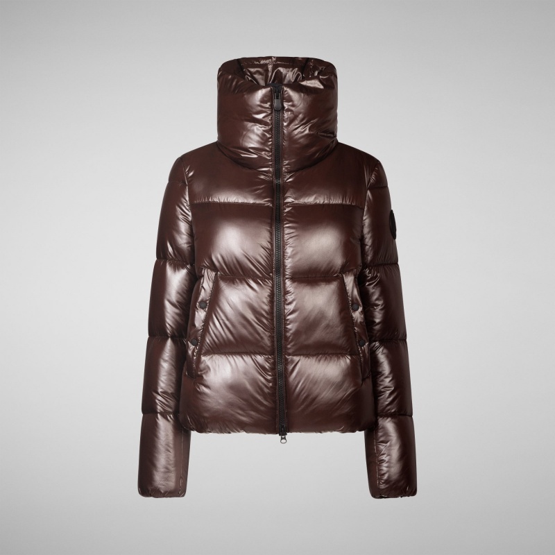 Save The Duck Isla Puffer Jacket Marrones Negras | OHUZA7540