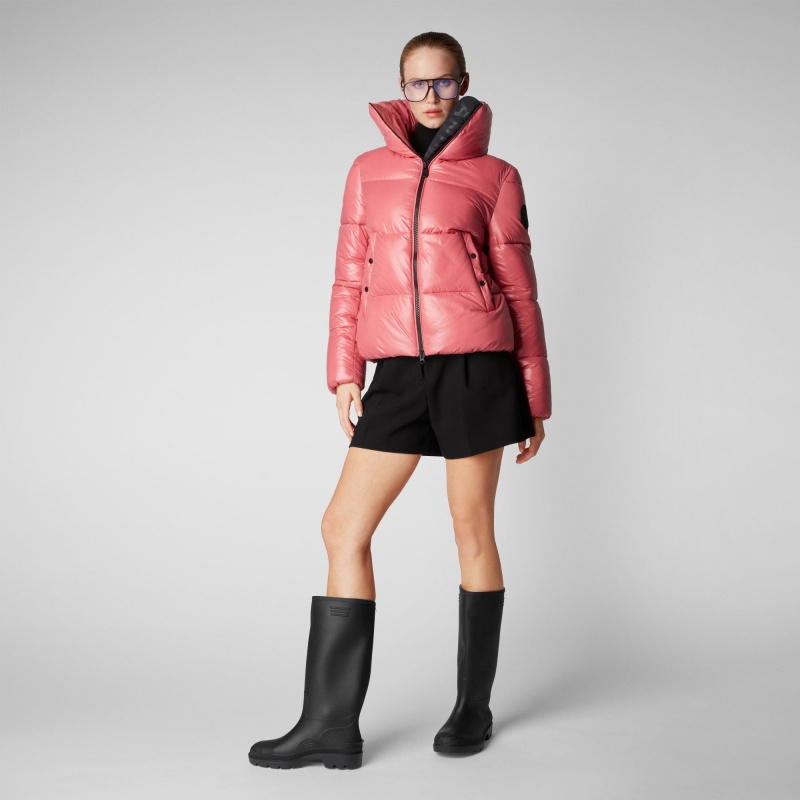 Save The Duck Isla Puffer Jacket Rosas | UBRQT4125
