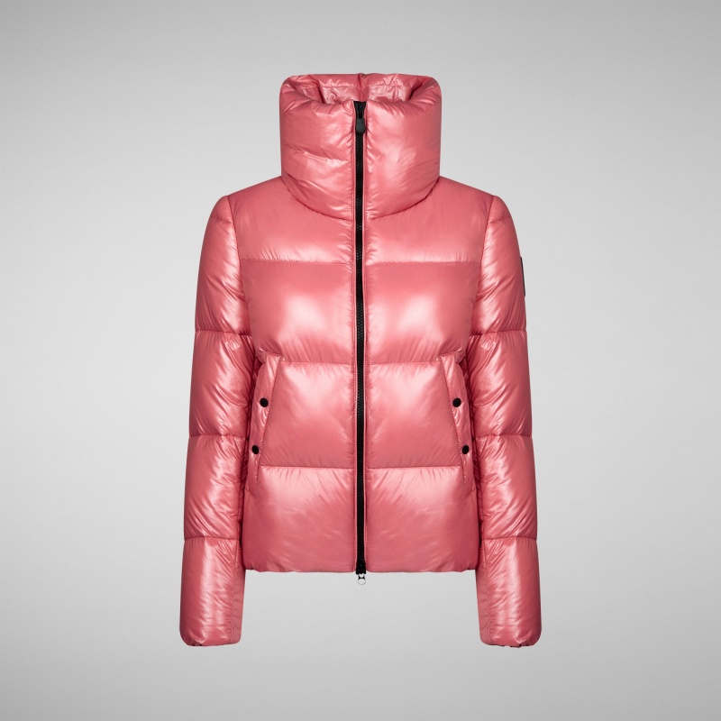 Save The Duck Isla Puffer Jacket Rosas | UBRQT4125