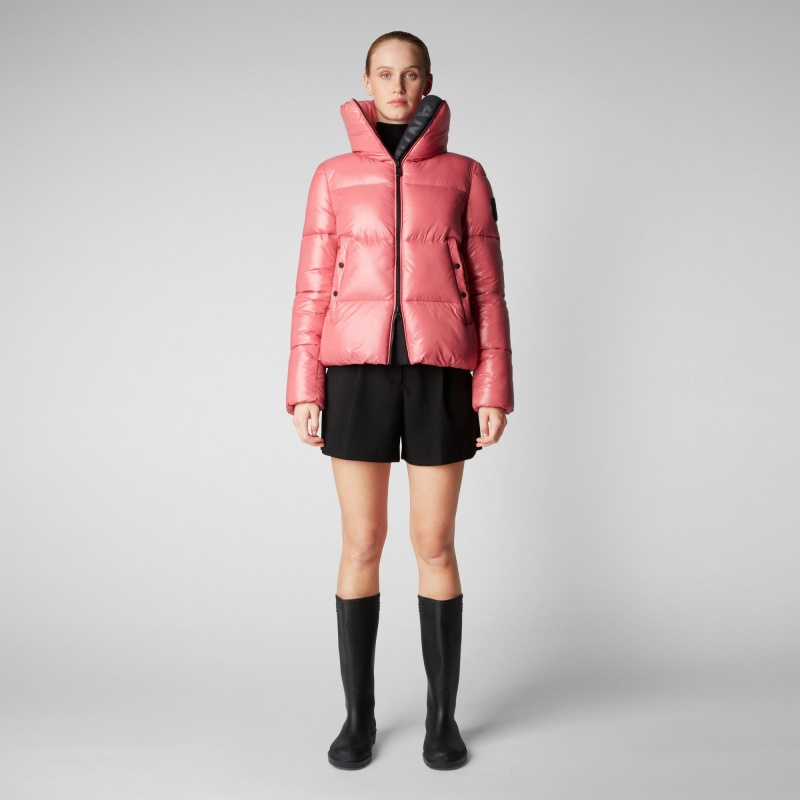 Save The Duck Isla Puffer Jacket Rosas | UBRQT4125