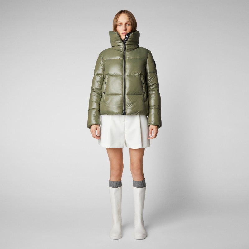Save The Duck Isla Puffer Jacket Verde | FJZCY9402