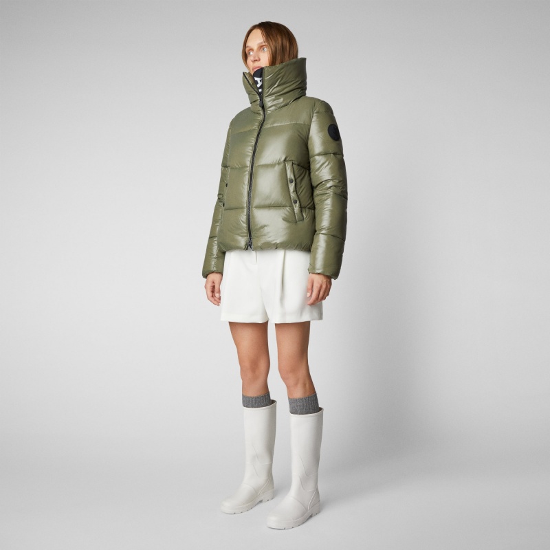 Save The Duck Isla Puffer Jacket Verde | FJZCY9402