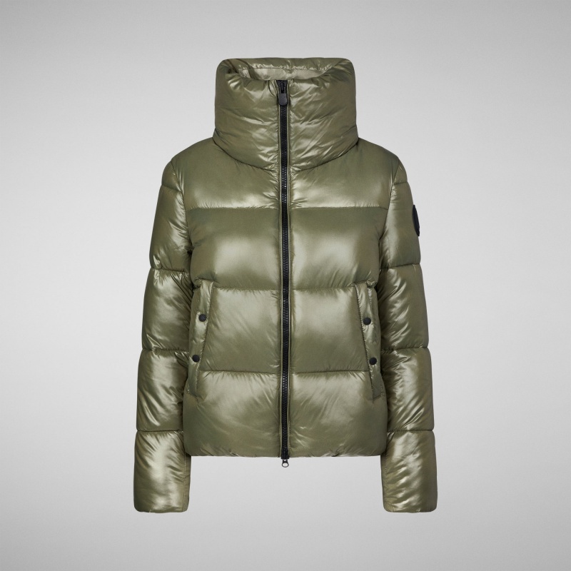 Save The Duck Isla Puffer Jacket Verde | FJZCY9402