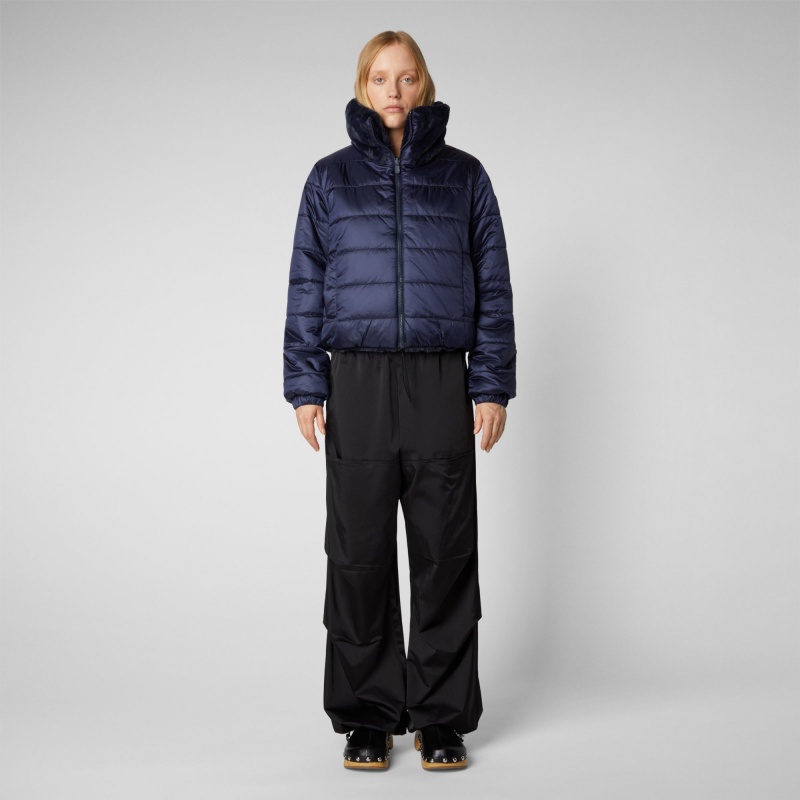 Save The Duck Jeon Reversible Faux Fur Jacket Azules Negras | LCETO1972