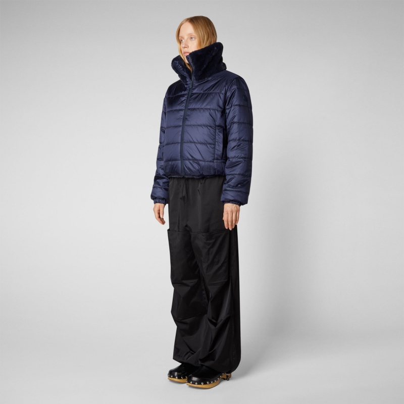 Save The Duck Jeon Reversible Faux Fur Jacket Azules Negras | LCETO1972