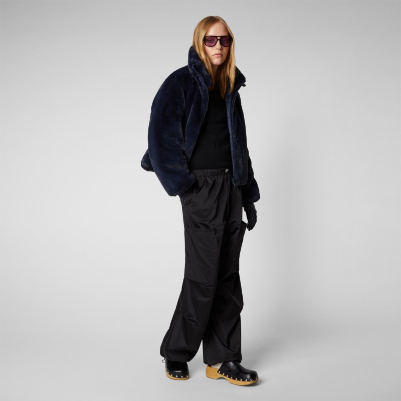 Save The Duck Jeon Reversible Faux Fur Jacket Azules Negras | LCETO1972