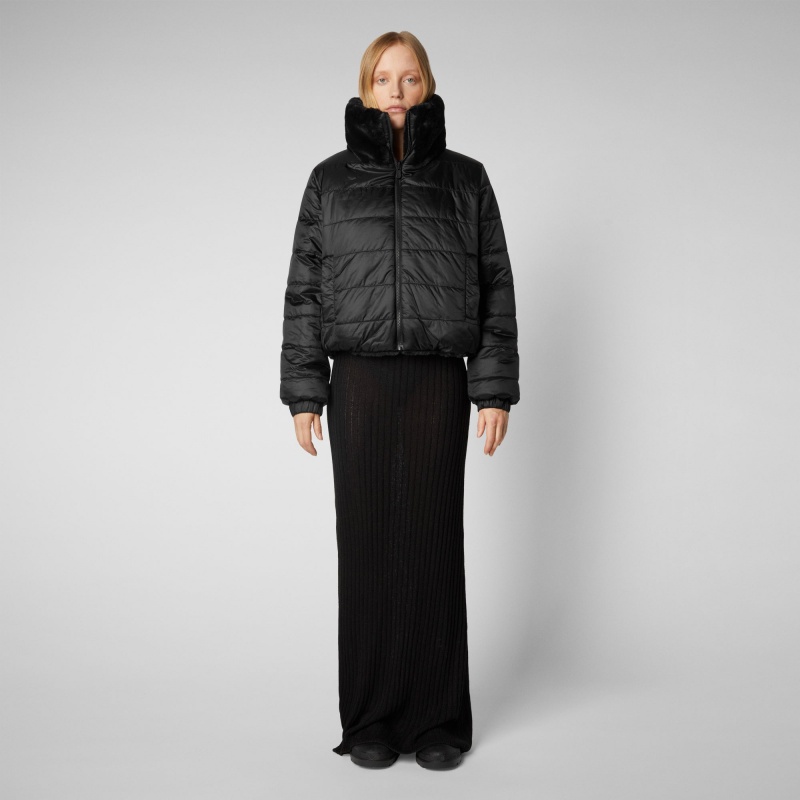 Save The Duck Jeon Reversible Faux Fur Jacket Negras | BDRZS9058