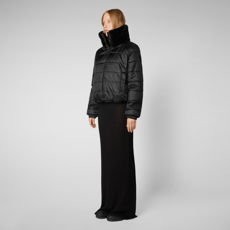 Save The Duck Jeon Reversible Faux Fur Jacket Negras | BDRZS9058
