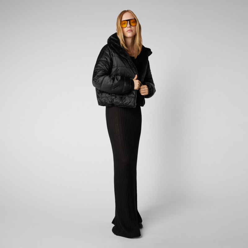 Save The Duck Jeon Reversible Faux Fur Jacket Negras | BDRZS9058