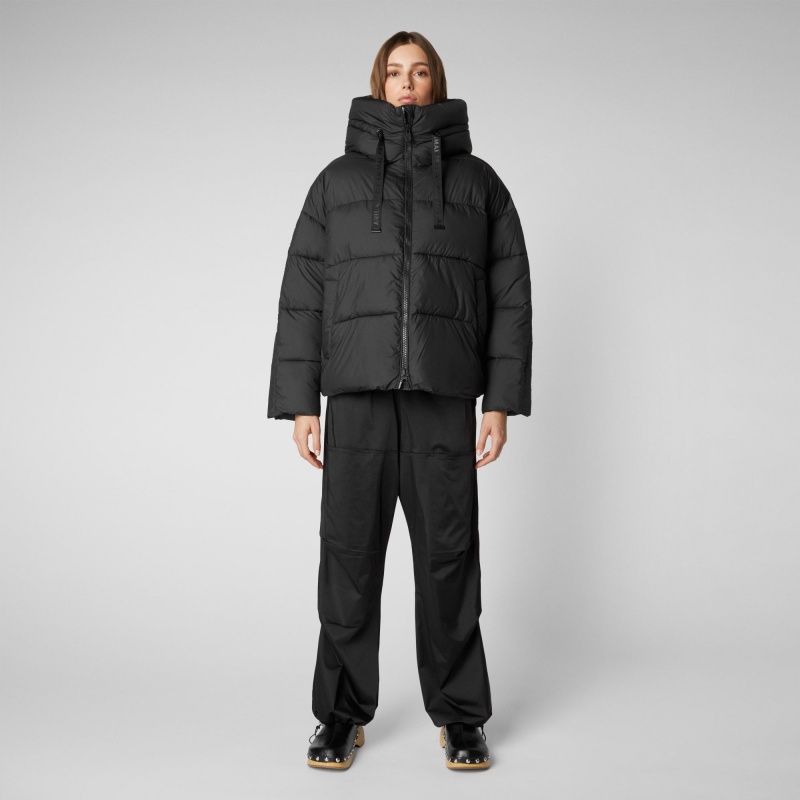 Save The Duck Keri Encapuchado Puffer Jacket Negras | OMVBJ1685