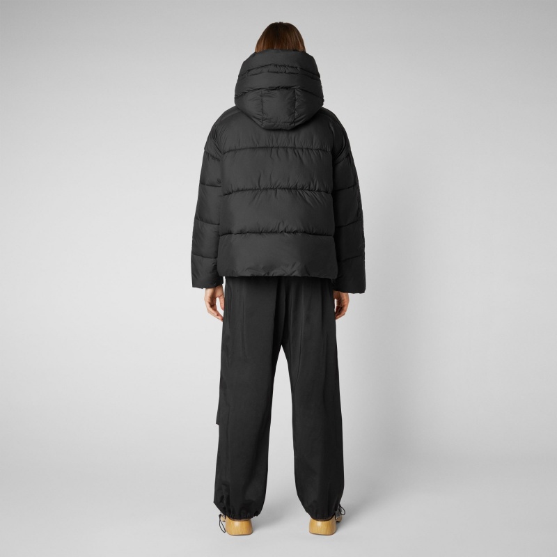 Save The Duck Keri Encapuchado Puffer Jacket Negras | OMVBJ1685