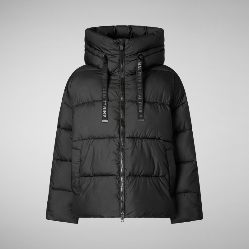 Save The Duck Keri Encapuchado Puffer Jacket Negras | OMVBJ1685