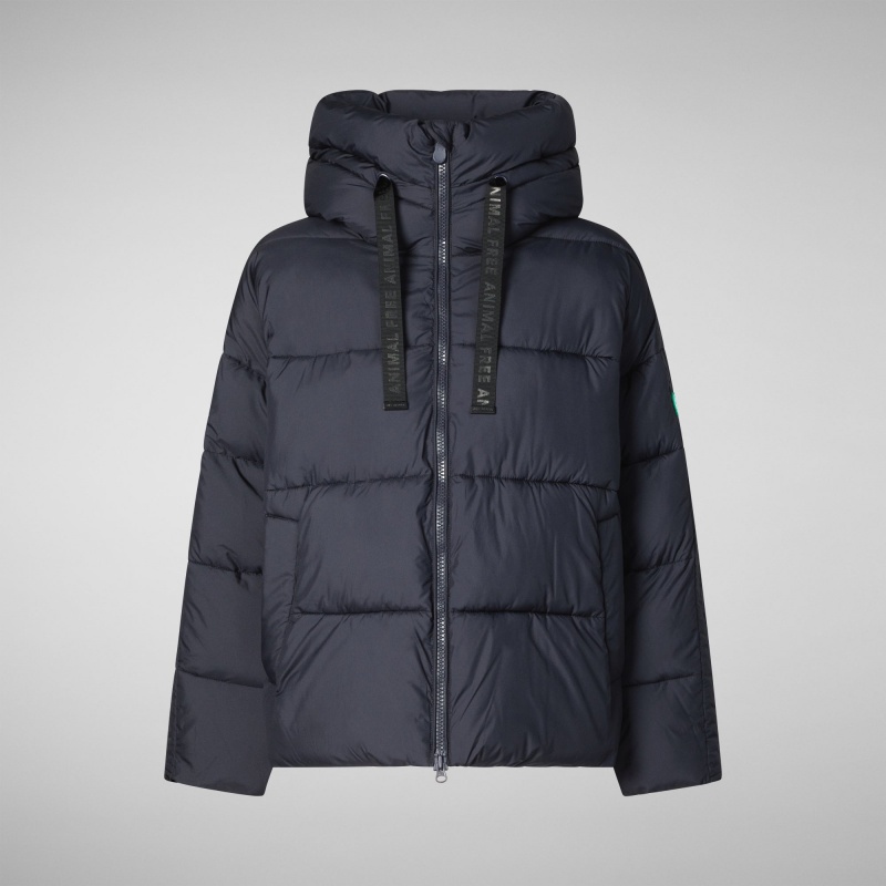 Save The Duck Keri Encapuchado Puffer Jacket Azules Negras | FTSIU4790