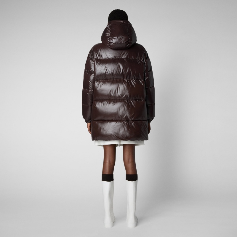 Save The Duck Kesha Encapuchado Puffer Coat Marrones Negras | LCPZO4960