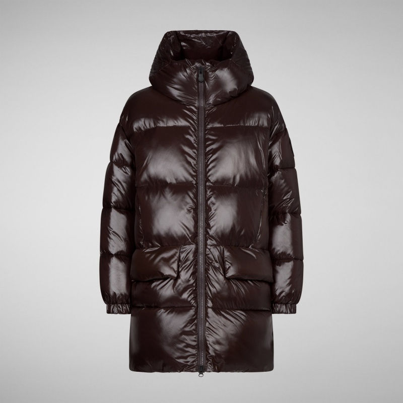 Save The Duck Kesha Encapuchado Puffer Coat Marrones Negras | LCPZO4960